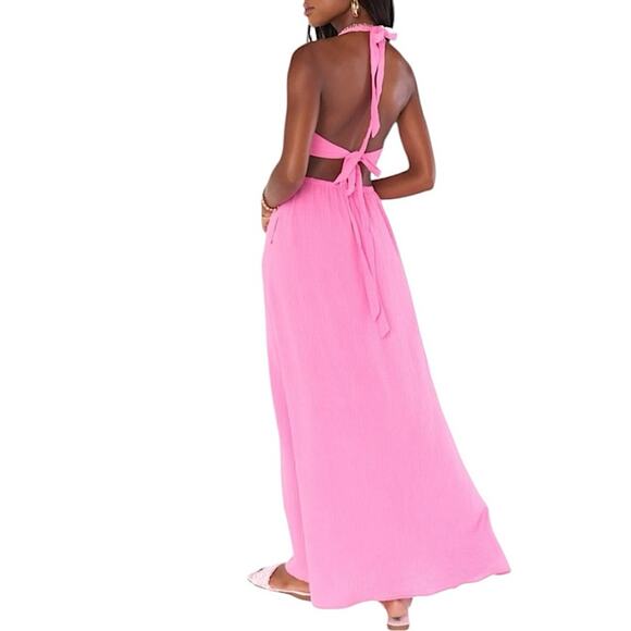 NWT Show Me Your MuMu Marisol Maxi Dress in Bubblegum Gauze Size XS Retail $198 - Picture 6 of 9